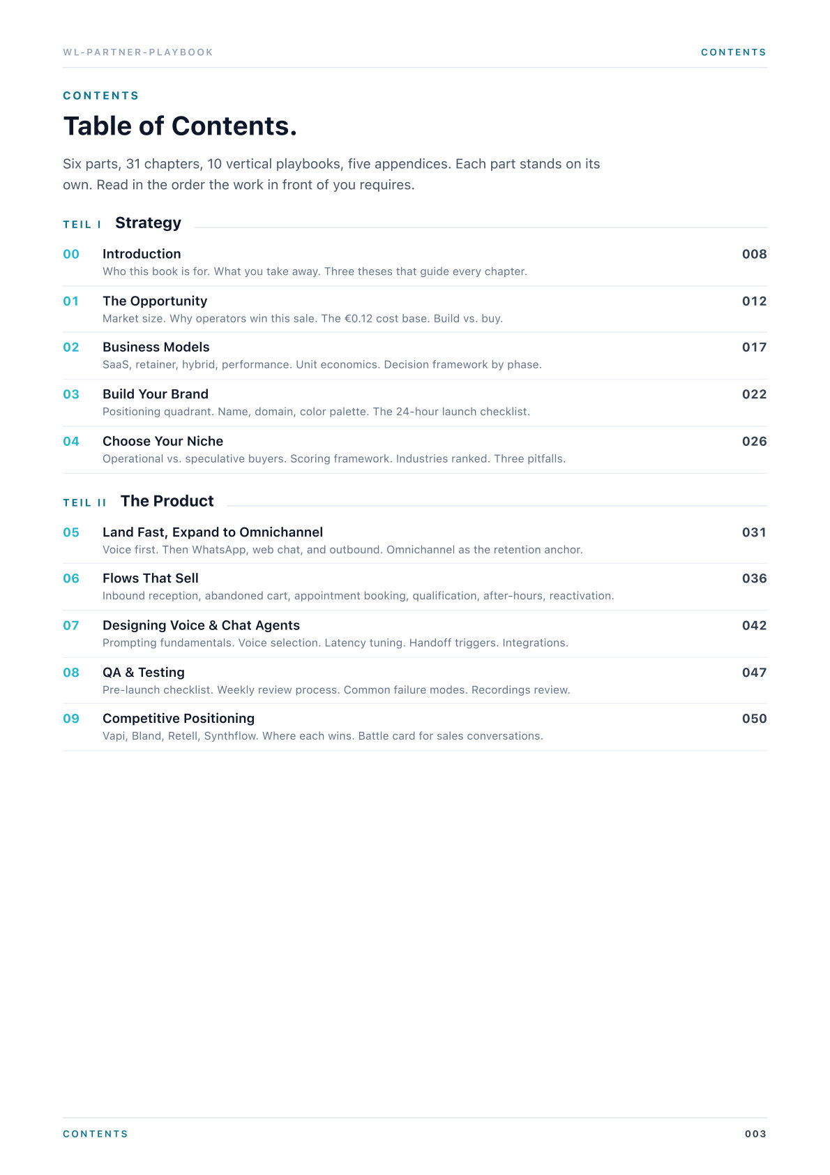 Table of contents